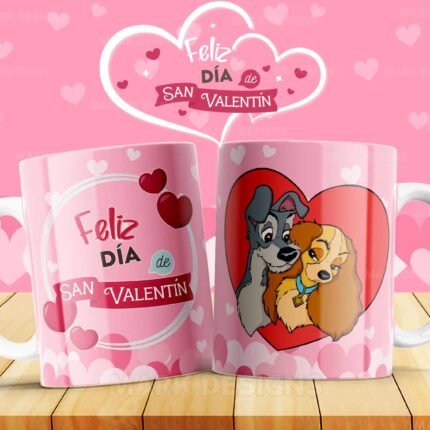 San Valentín Dibujos Parejas Tazas Editables