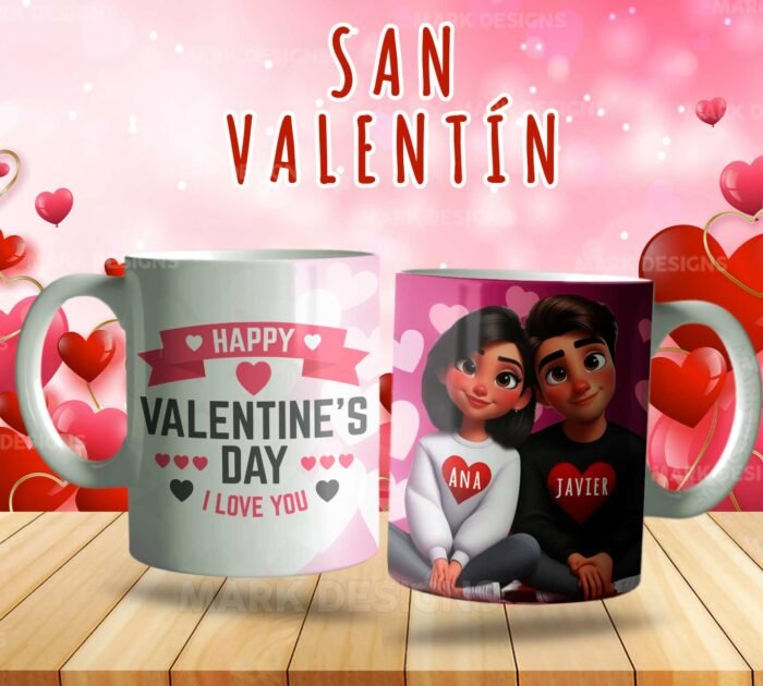 Diseños Parejas Estilo Disney Tazas Editables - Image 6