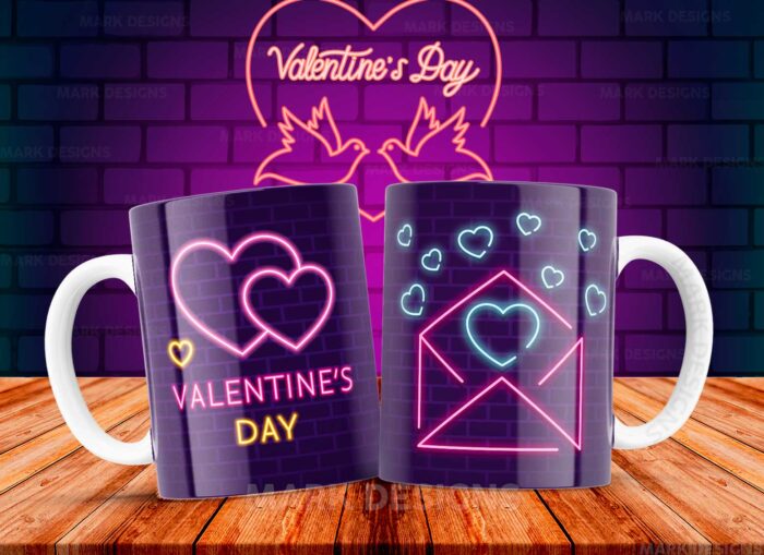 Parejas Efecto Neón Tazas Diseños Sublimación - Image 5