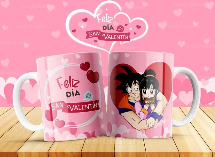 San Valentín Dibujos Parejas Tazas Editables - Image 4