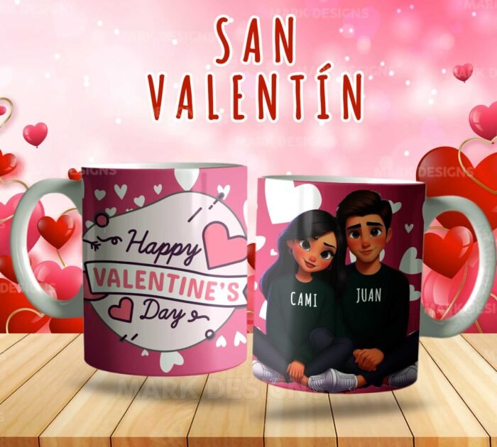 Diseños Parejas Estilo Disney Tazas Editables - Image 5