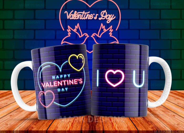 Parejas Efecto Neón Tazas Diseños Sublimación - Image 3