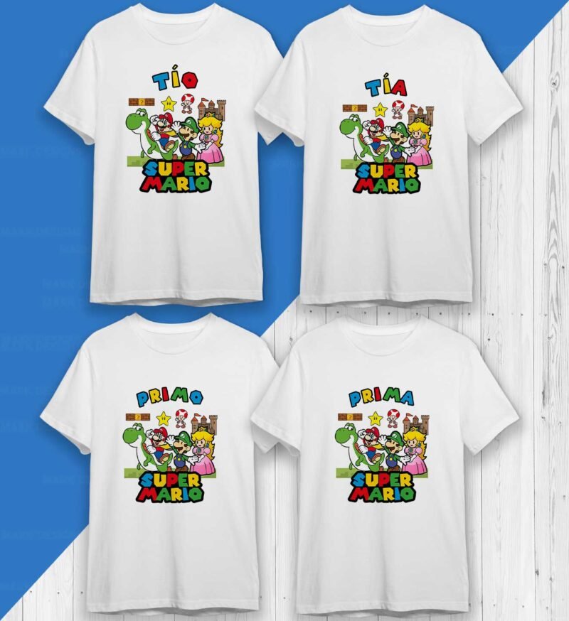 Plantillas Cumpleaños Super Mario Camisetas - Image 5