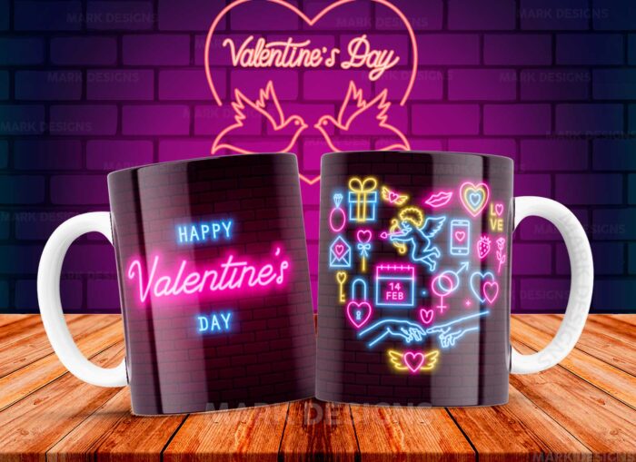 Parejas Efecto Neón Tazas Diseños Sublimación - Image 6