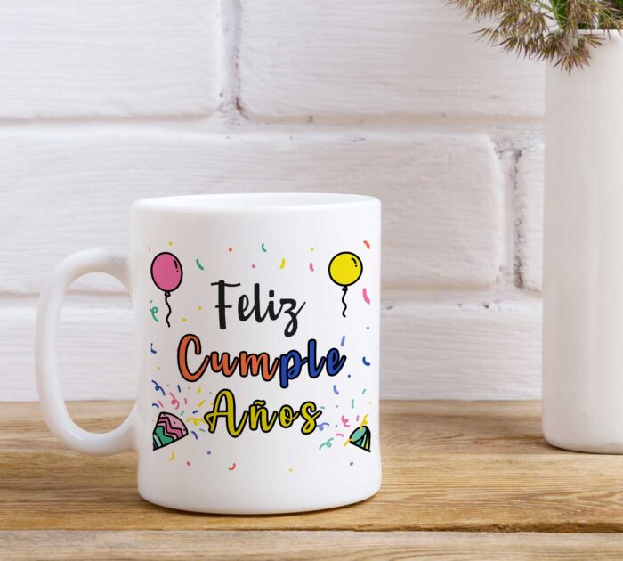 Diseño Cumpleaños Tazas Editables Sublimación
