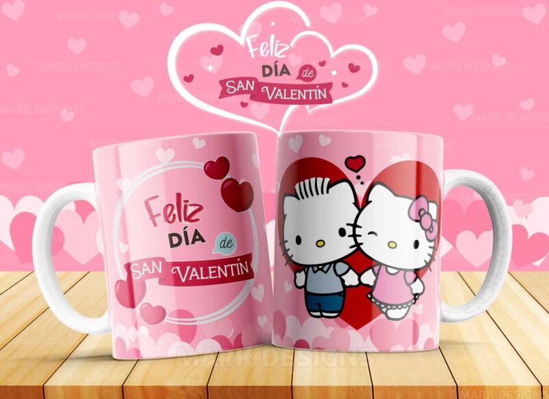 San Valentín Dibujos Parejas Tazas Editables - Image 6