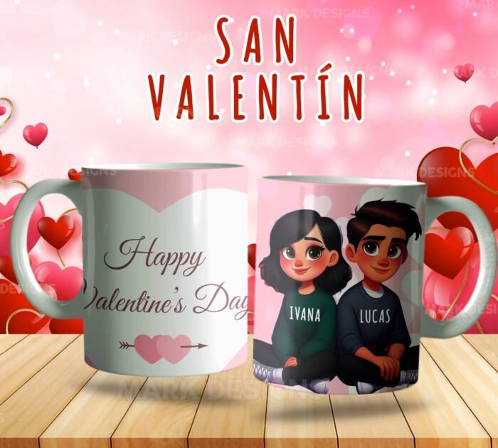 Diseños Parejas Estilo Disney Tazas Editables - Image 3