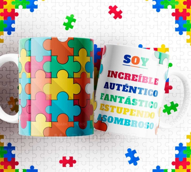 Dia del Autismo Tazas Diseños Editables - Image 6