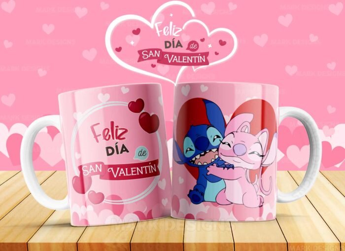 San Valentín Dibujos Parejas Tazas Editables - Image 7