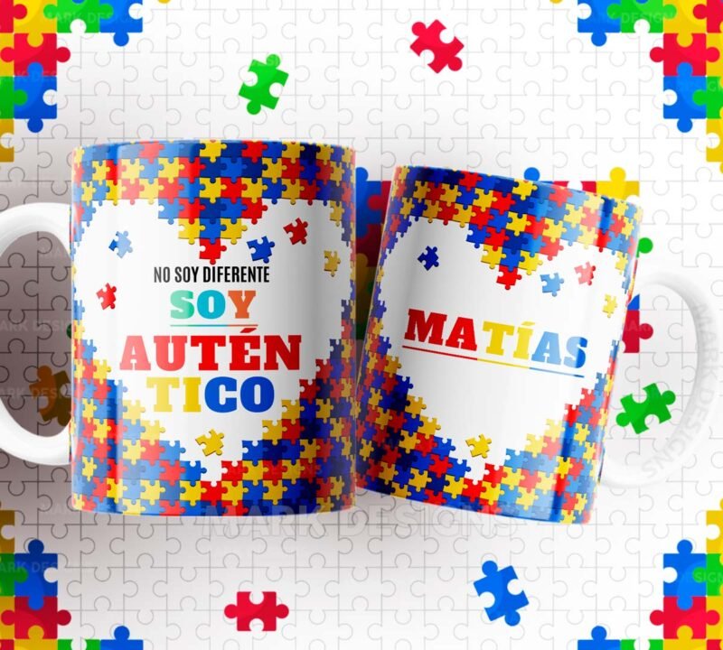 Dia del Autismo Tazas Diseños Editables - Image 7