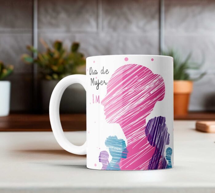 Dia de la Mujer Tazas Diseños editables