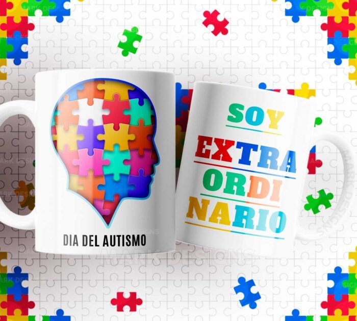 Dia del Autismo Tazas Diseños Editables - Image 8