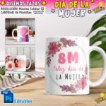 Dia de la Mujer Tazas Diseños editables