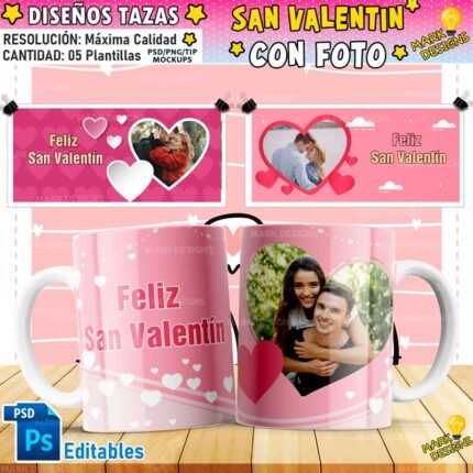 Feliz San Valentín Diseños Tazas con Foto