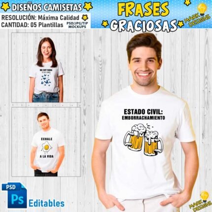 Frases Camisetas Graciosas Diseños Editables