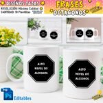 plantillas octágonos para tazas
