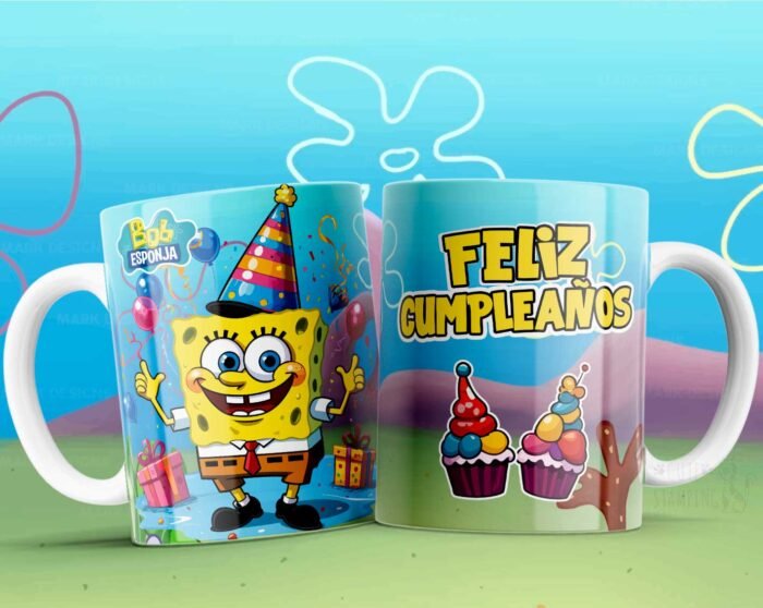 Plantillas Cumpleaños Caricaturas Tazas Niños - Image 2