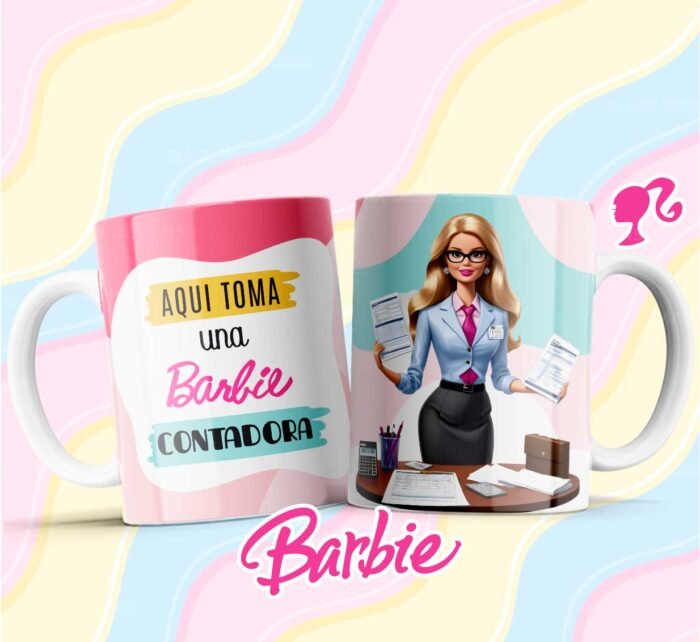 Diseños Barbie Profesiones Tazas - Image 8