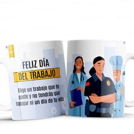 Plantillas día del Trabajo tazas