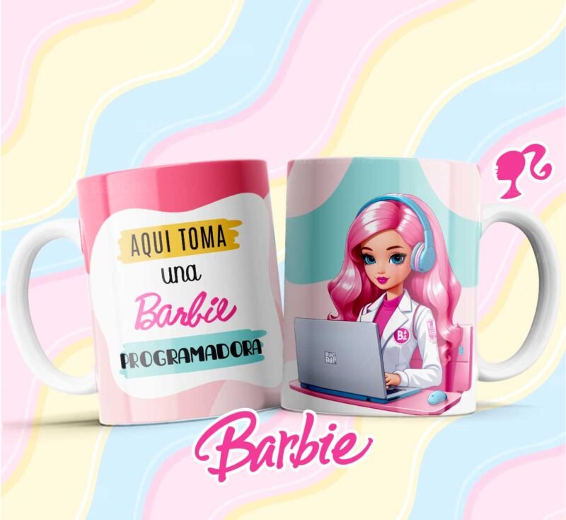 Diseños Barbie Profesiones Tazas - Image 5