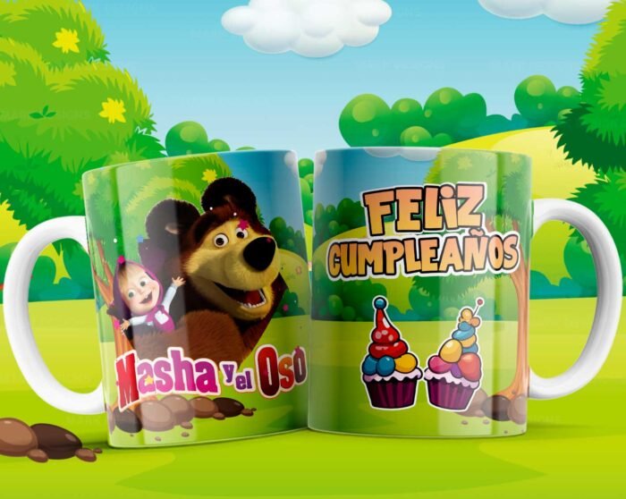 Plantillas Cumpleaños Caricaturas Tazas Niños - Image 10