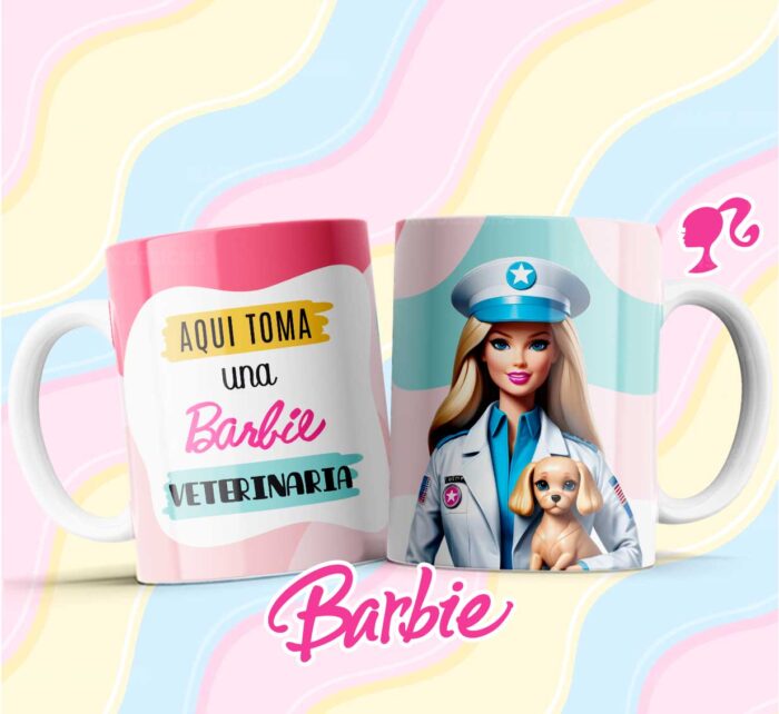 Plantillas tazas barbie profesiones