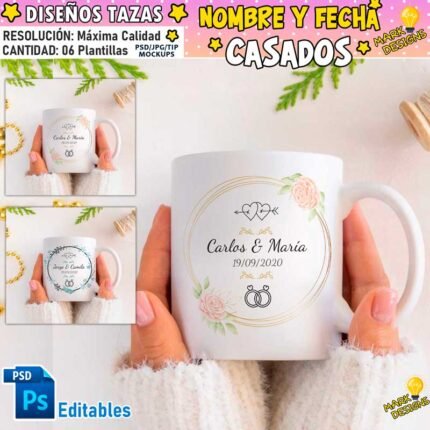 Plantillas de casamiento para tazas