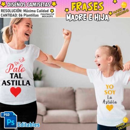 Plantillas Mamá e Hija para Camisetas