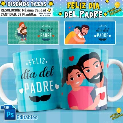 Feliz Dia del Padre Plantillas para Tazas
