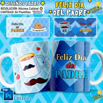 Plantillas Dia del Padre para Tazas