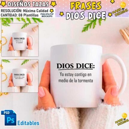 Plantillas Dios dice para Tazas