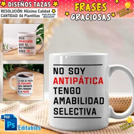 Plantillas Frases Graciosas Tazas