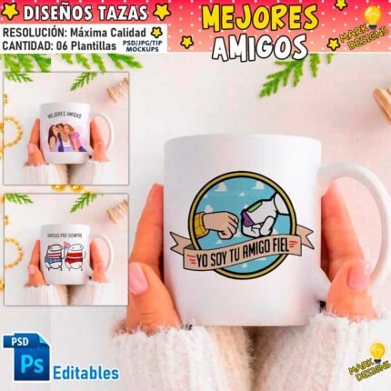 Plantillas Mejores Amigos Tazas