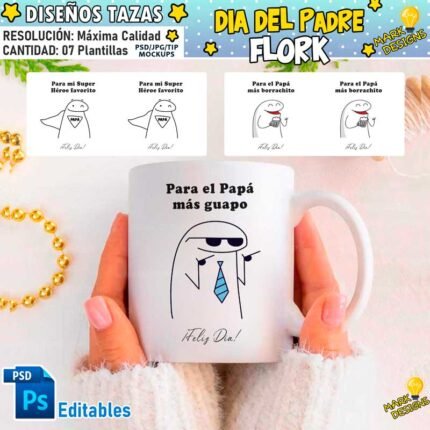 Plantillas Flork Día del Padre Tazas