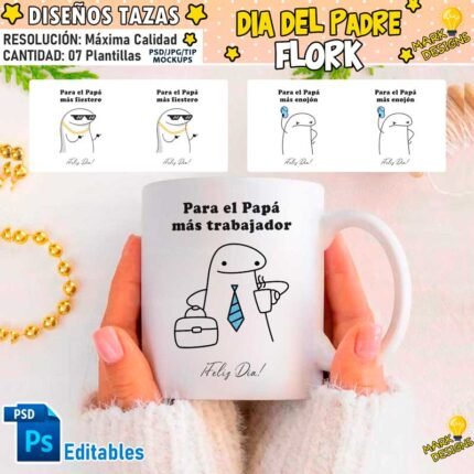 Plantillas Día del Padre Flork Frases Tazas