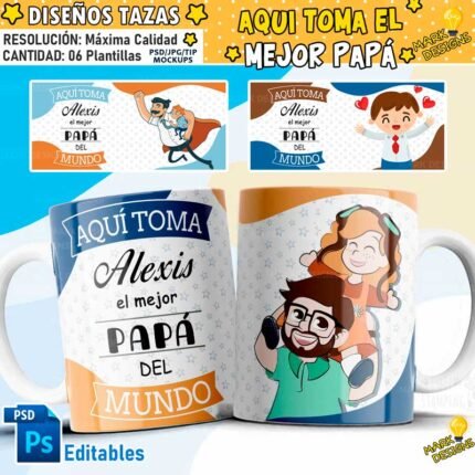 Plantillas de Tazas Día del Padre