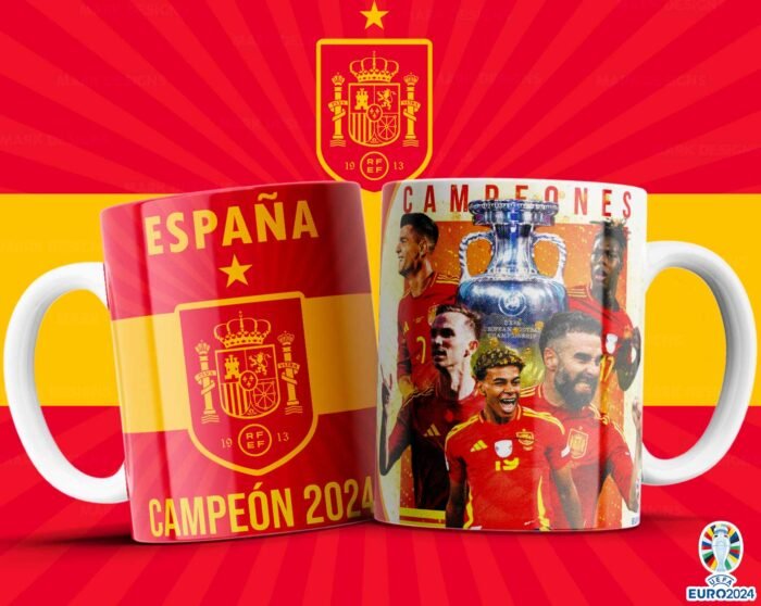 Plantillas España Campeón Eurocopa para Tazas - Image 9