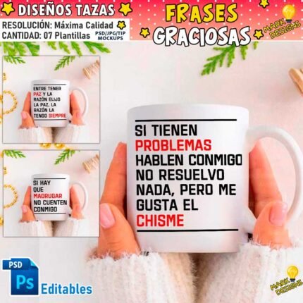 Plantillas Frases Humor para Tazas