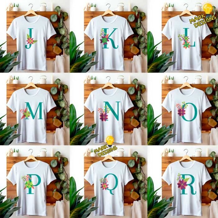 Plantillas Abecedario Flores Camisetas - Image 3