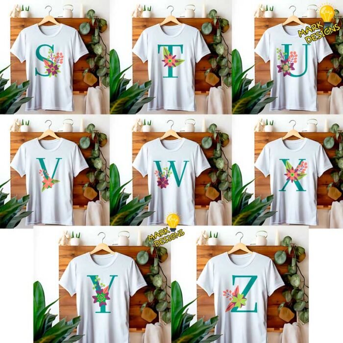 Plantillas Abecedario Flores Camisetas - Image 4