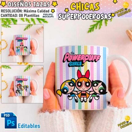Plantillas Chicas Superpoderosas para Tazas
