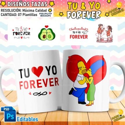Plantillas Tu y Yo forever Tazas