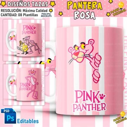 Diseños la Pantera Rosa para Tazas