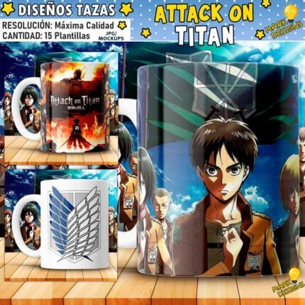 Diseños Attack on Titan para Tazas