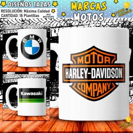 Diseños Marcas de Motos Tazas