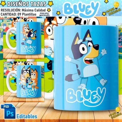 Diseños de Bluey para Tazas