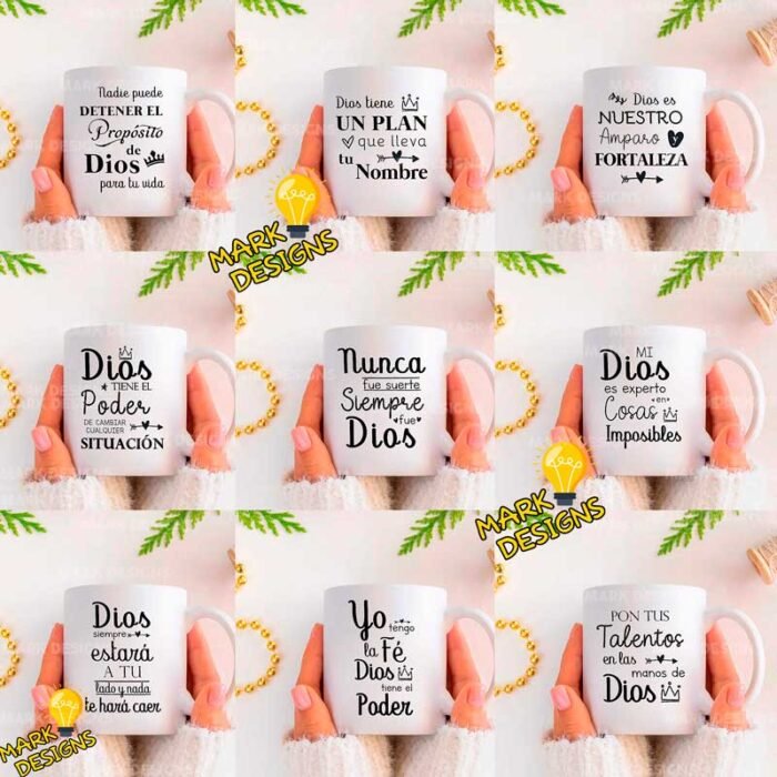 Plantillas Frases Cristianas Tazas