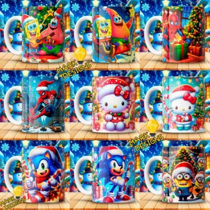 Diseños Caricaturas Navidad Tazas