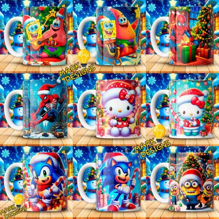 Diseños Caricaturas Navidad Tazas