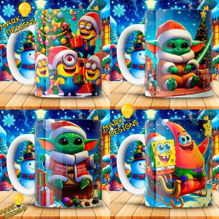 Diseños Caricaturas Navidad Tazas - Image 3